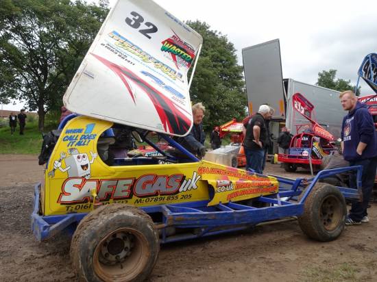 Chris Farnell in one of Mat's cars
