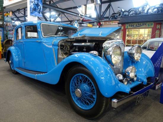 This 1937 Bentley 4 1/4 was owned by Sir Donald Campbell, hence the colour Bluebird Blue
