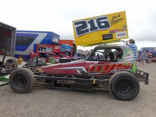 Jack France in the Dave Dorans car loves tar after his Sunday race winning performance  
