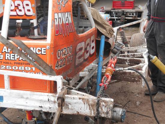 Rear axle fractured on the 238 car 
