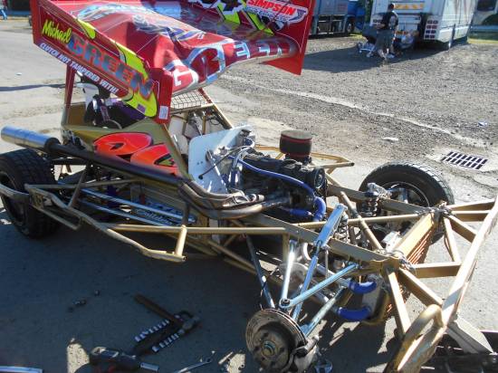 Michael Green was part of a nasty looking pile up in the F2 Final.   
