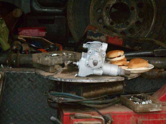 Steering box and burgers available at the 16 transporter.
